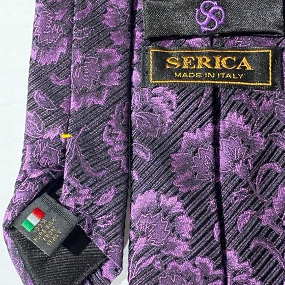 Serica mens necktie 100% silk mad in italy tie - Picture 2 of 8